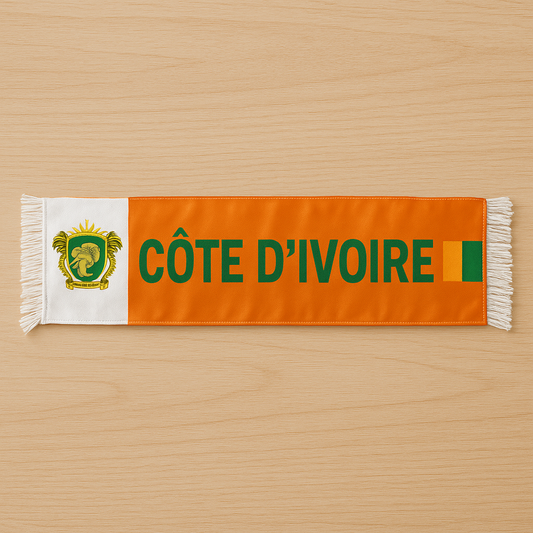 🧣 Écharpe Supporter Côte d’Ivoire – Orange • Blanc • Vert